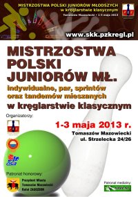 MISTRZOSTWA POLSKI JUNIORÓW MŁODSZYCH w Tomaszowie Mazowieckim w dniach 1-3 maja 2013 roku.